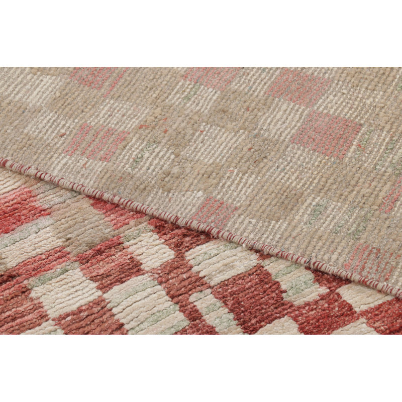 Rug & Kilim’S Moroccan-Inspired Rug In Terracotta And Beige Primitivist Geometry