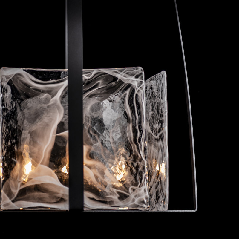 Arc 4 - Light Lantern Rectangle Chandelier, Black