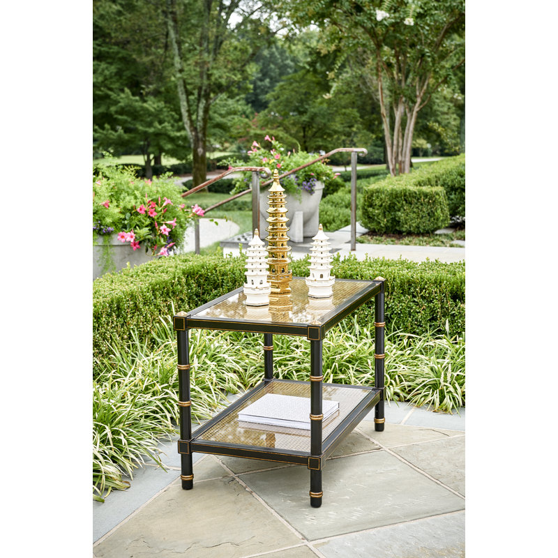 Cane Glass Top Coffee Table