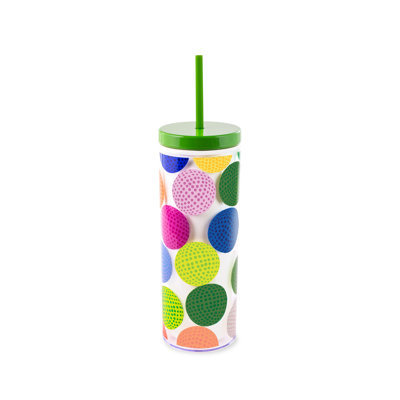 Acrylic Tumbler With Straw, Mini Golf