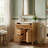 24" Modern Farmhouse Vanity Set, Solid Wood & MDF Cabinet With Gold Handles, Ceramic Top & 3-Drawer Storage-1176885492