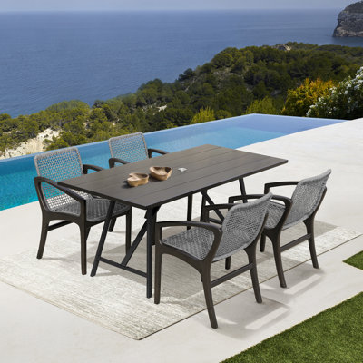 Ensemble repas rectangulaire pour 4 personnes Dasinger