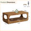 Table basse en bois massif avec rangement pour le salon