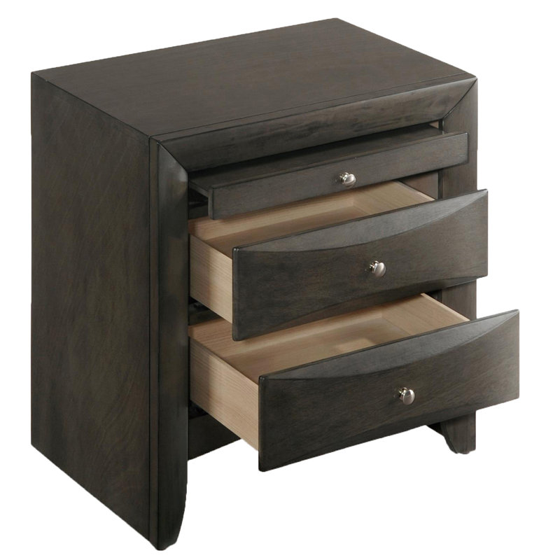 Table de chevet avec 2 tiroirs, Chêne