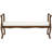 Tyisha Fabric Arm Cream Bench with Brown Traditional Wood Turned Legs