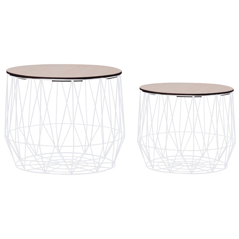 Swindle Frame 2 Nesting Tables Coffee Table with Storage, White