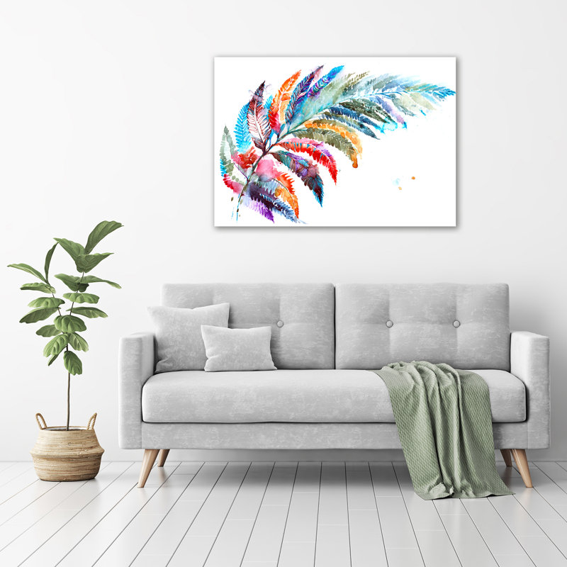 Colourful Feather - Wrapped Canvas Print