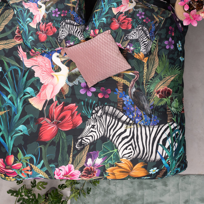 Green Satin 200 TC, 155 x 220 cm  - 1 Pillowcase (80 x80 cm)