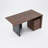 Home Office Desk With Movable File Cabinet Black & Walnut (59.8")-97734142-97734143