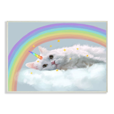 «Rainbow Cloud Fantasy Cat Feline Unicorn in Clouds» par Ziwei Li - impression