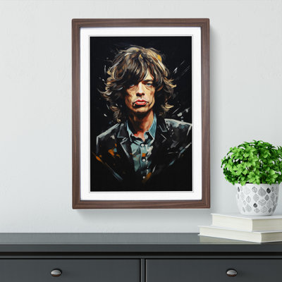 Mick Jagger Conceptual - Single Picture Frame Print on Wood