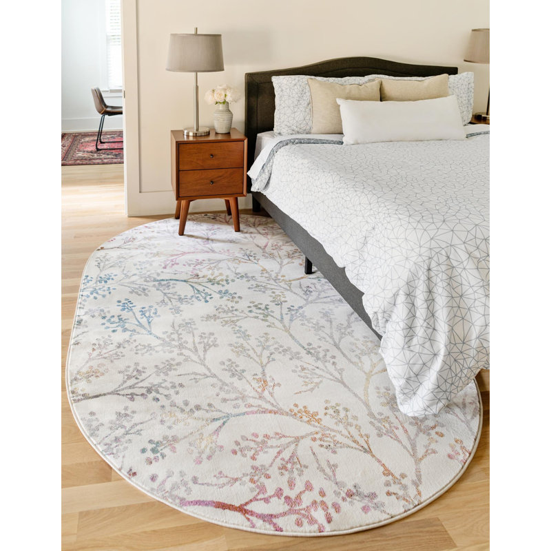 Floral Indoor Rug, Oval 7'10" x 10'