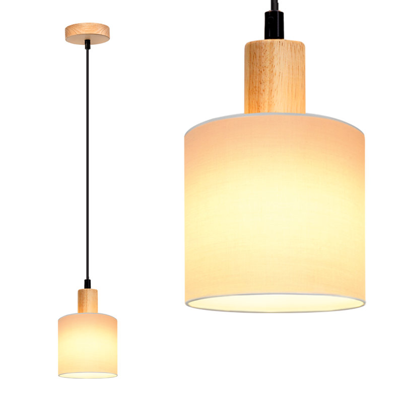 Priella 1 - Light Natural Drum Pendant