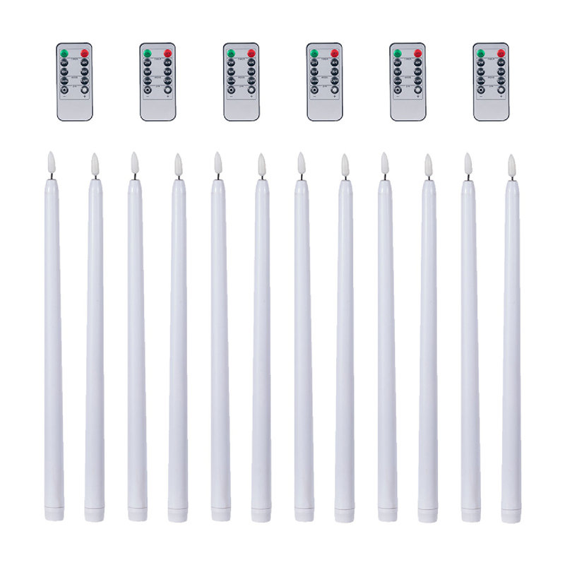 Ensemble de 12 chandelles à DEL H 15 po avec minuterie à distance - blanc