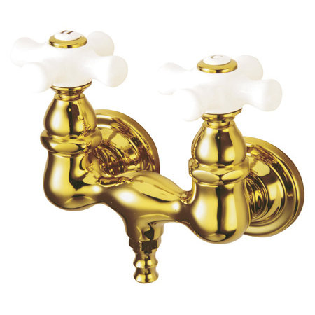 Kingston Brass Vintage Two-Handle 2-Hole Tub Wall Mount Tub Faucet Kingston Brass 
