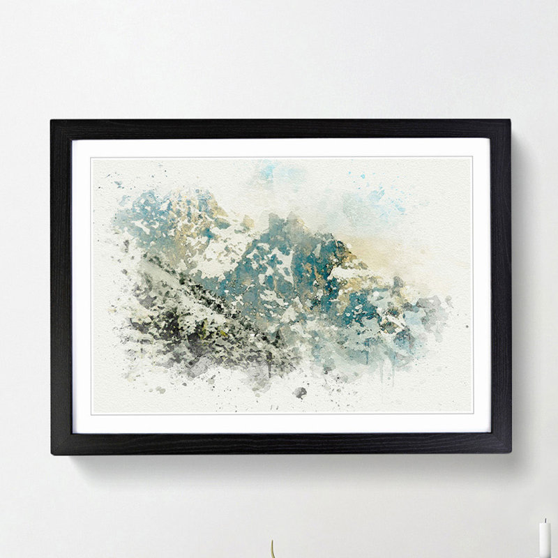 The Tatra Mountains in Slovakia in Abstract - Picture Frame Graphic Art Print, Black, 50cm H x 76cm W x 2cm D
