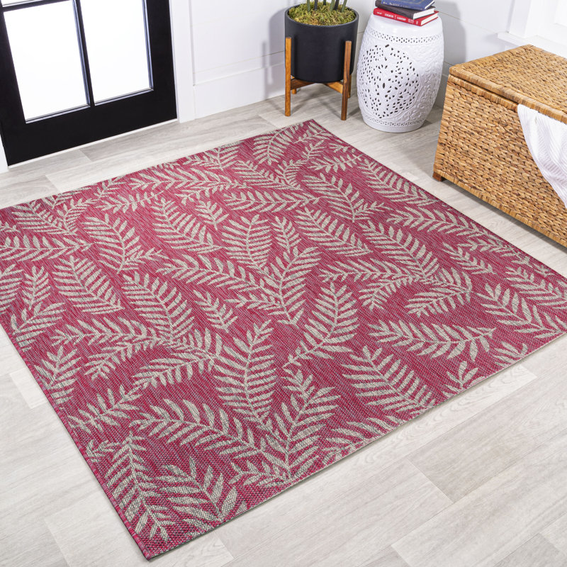 Tapis fuchsia / gris clair Hesperus Nevis, Carré 5 pi 3 po
