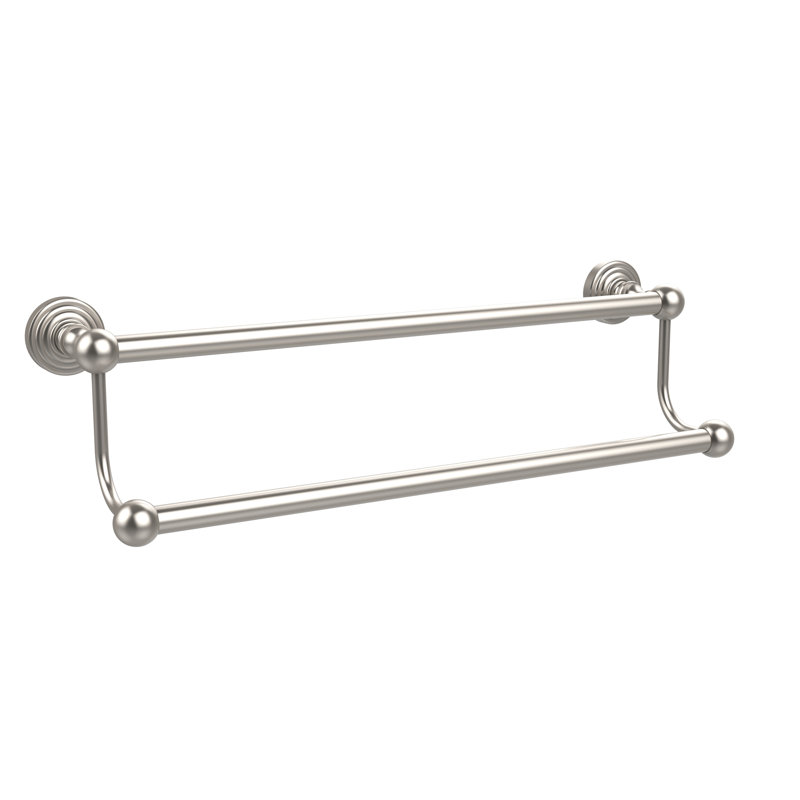 Porte-serviettes mural double Beresford, Nickel satiné, H 5 po x l 24 po x P 7 po