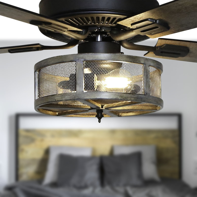 Ventilateur de plafond intelligent à DEL 52 po W d'intérieur bronze activé par le WiFi