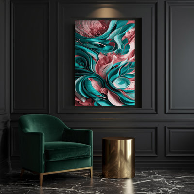 «Abstract Florals», art mural gris sur toile 61
