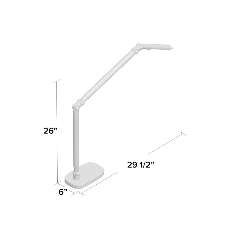 Wylie Metal USB Desk Lamp, White/Red