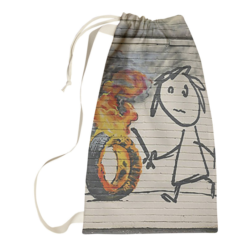 Fabric Laundry Bag with Handles, Small (29" H x 18" W x 1" D)