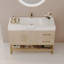 Modern Free-Standing Bathroom Vanity with Seamless Ceramic Sink & Sintered Stone Top-138445846