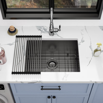 24" L x 18" W x 12" H Undermount Laundry Utility Sink Deep Basin 16 Gauge 304 Stainless Steel Sink Kitchen Sink