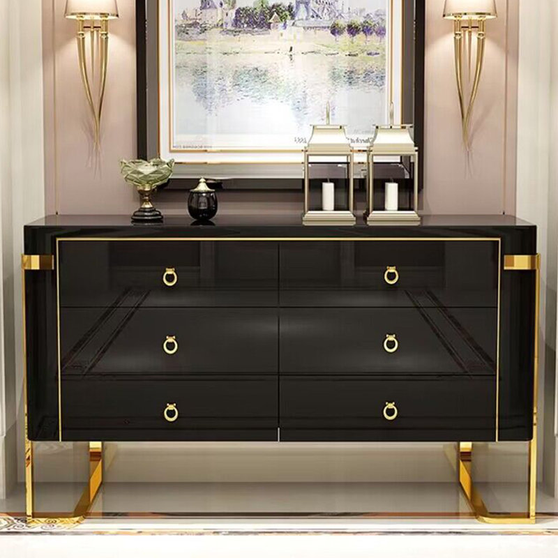 Armoire décorative minimaliste légère et luxueuse, Noir