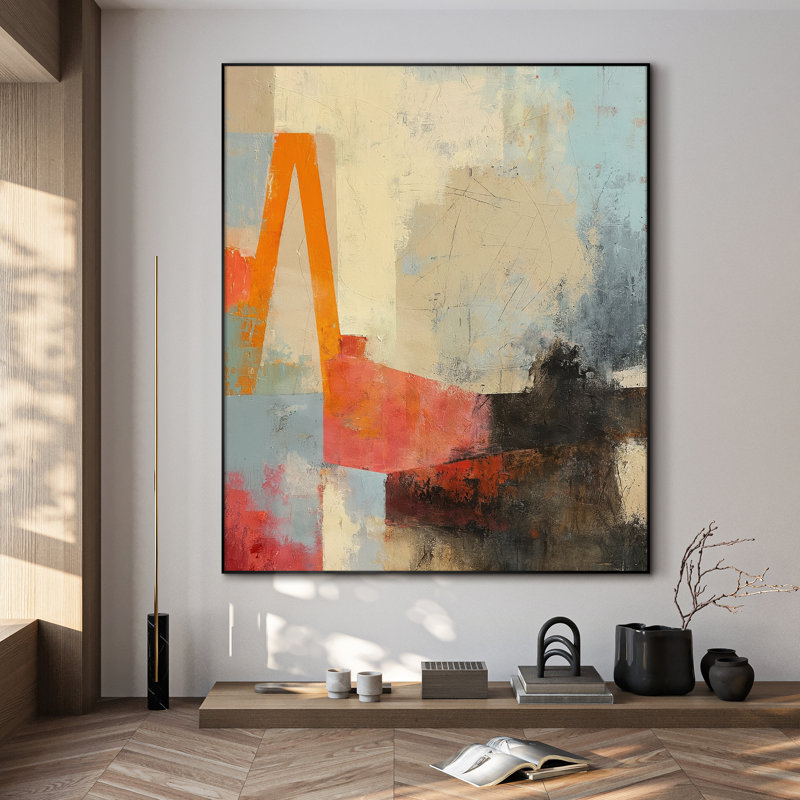 Extra Large Wall Art Fabric Print - Abstract Modern Artwork Artwork Decor for Living Room or Bedroom - "Frame Assembly Required (Unfinished Frame)"
