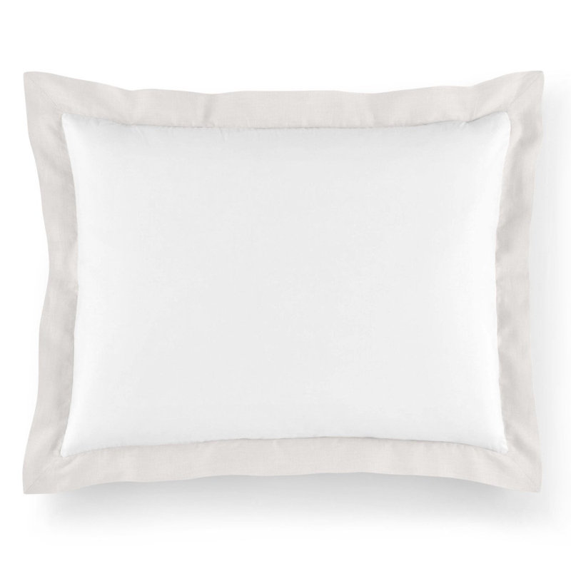 Mandalay Linen Cuff Sham, King, Pearl