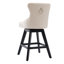 Tabourets de bar pivotants en velours avec décoration capitonnée et pieds en bois-1585158985