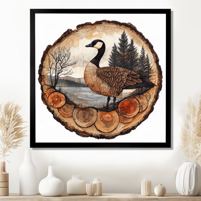 Oie canadienne d'automne Graziose au bord du lac III