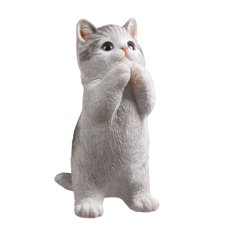 Animals Weather Resistant Polyresin Garden Statue, Grey