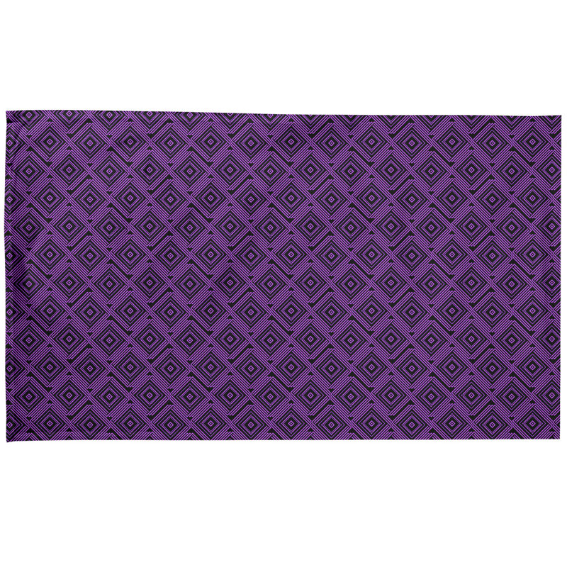 Serviette de thé à labyrinthe carré, Polyester sergé, Mauve