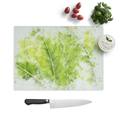 Tempered Glass Leaf Veins Chopping Board