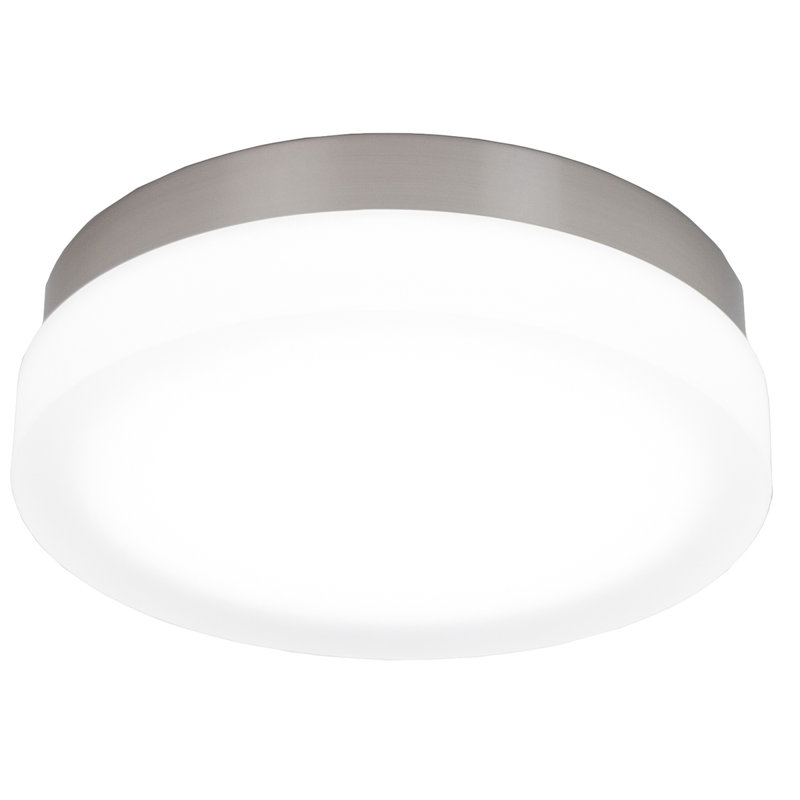 Hadiya Glass LED Flush Mount, Brushed Nickel, 3000K, 11"
