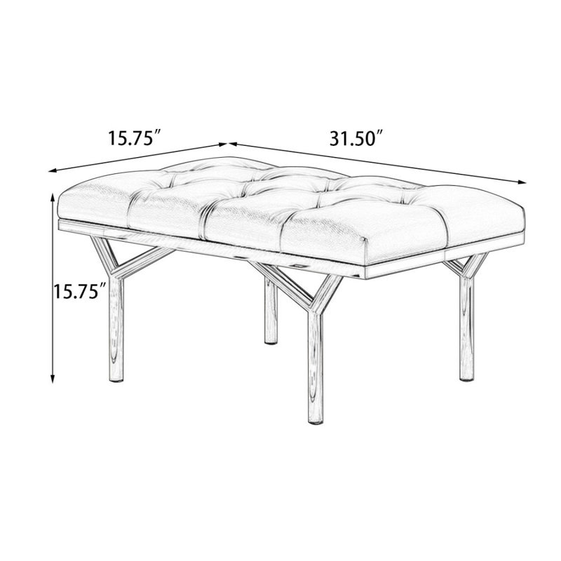Banc rembourré brun, Brun