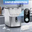 Erivess Ice Maker Countertop, 6Min/Cycle, 33Lbs/24H Soft Chewable Ice, Nugget Ice Maker With Basket & Scoop, One-Click Operation, Self-Cleaning, Portable Ice Maker Machine For Home/Kitchen/Office (Silver)