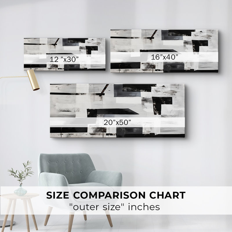 Toile tendue avec châssis abstrait Series # #XVII-Wide, H 12 po x l 30 po