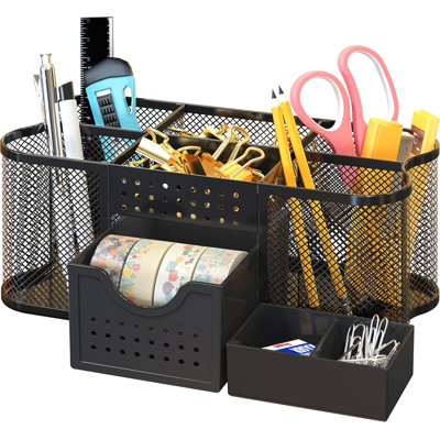 Desk Organizers Pen Holder Office Caddy Storage, Black