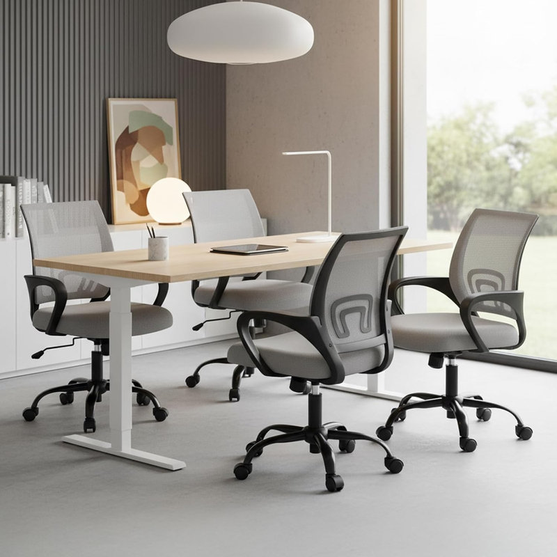 Fauteuil de bureau ergonomique en filet, fauteuil de direction avec support lombaire, roulette pour bureau personnel, Grey