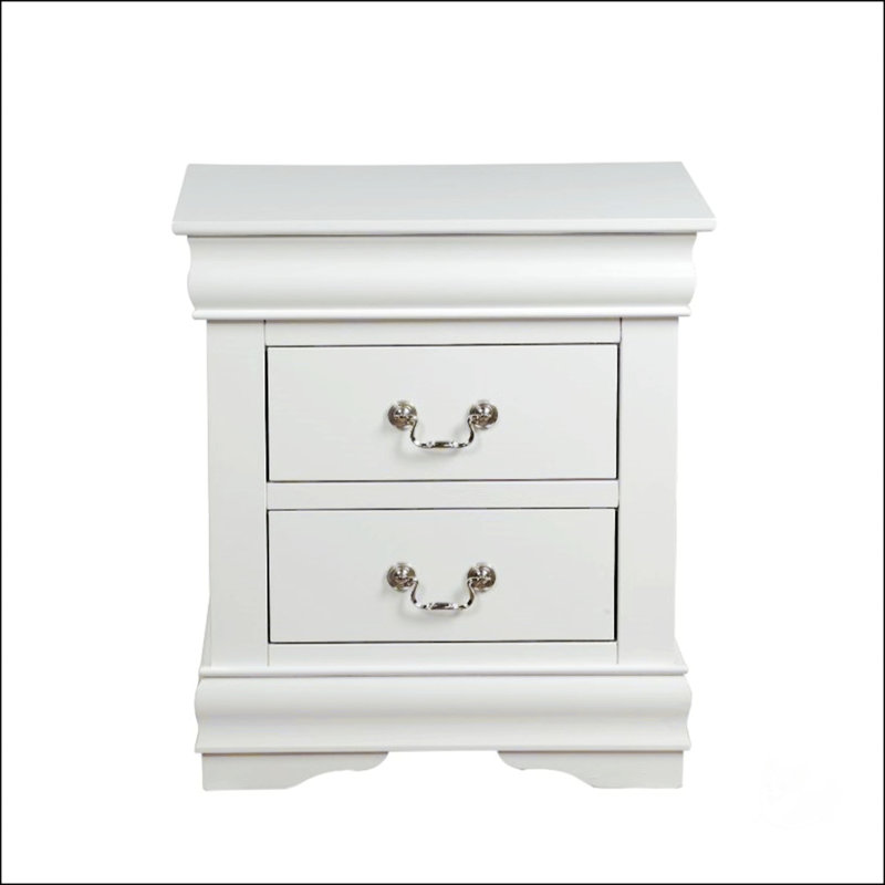Table de chevet 2 tiroirs Traditional, White
