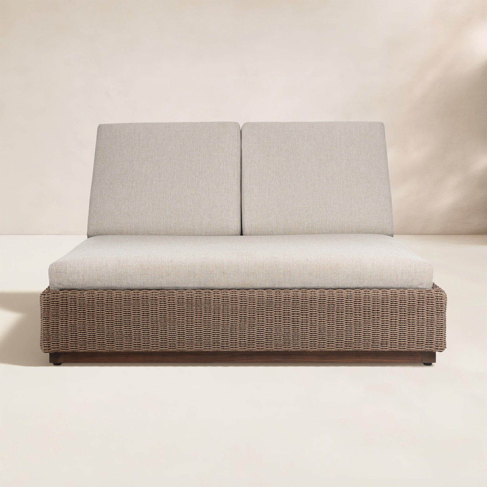 Piedmont 55" Teak Patio Double Chaise Lounge