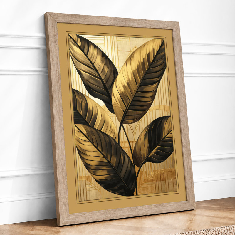 Veined Leaves Study Botanical - Print, A2 - 59.4 x 42.0 cm, Oak