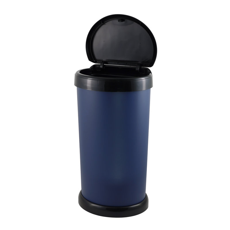 Moda Plastic Touch Top Kitchen Trash Can - 42L, Midnight Blue