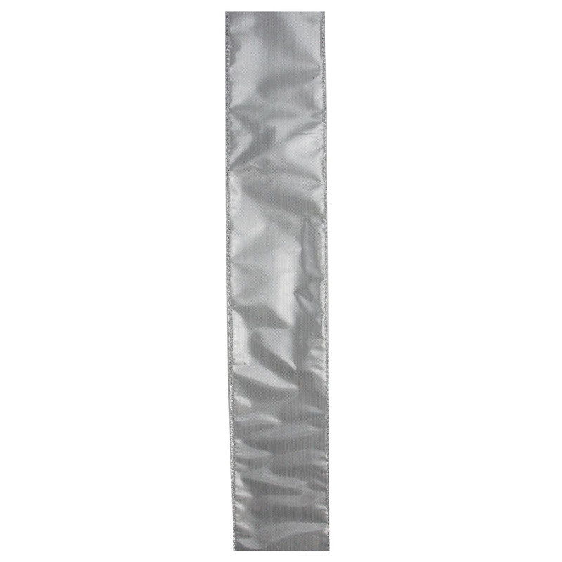 Ruban de Noël argenté câblé 2,5 po x 120 verges
