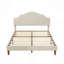Lit plateforme tapissier avec tête de lit ajustable, rembourré en tissu de lin, lit plateforme de style simple et moderne sans sommier, assemblage facile