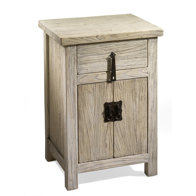 Jixi 42cm W Solid Wood Bedside Table