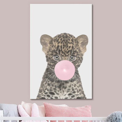 IDÉE4WALL, reproduction d'art sur toile, enfants, chambre à coucher, enfant, gomme à bulles, jungle, guépard, animaux, photographie, art moderne, portrait rustique, relax / calme, désert, bébé pour le salon, la chambre à coucher, le bureau